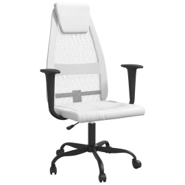 vidaXL Kancelářská židle bílá síťovina a umělá kůže (353025)