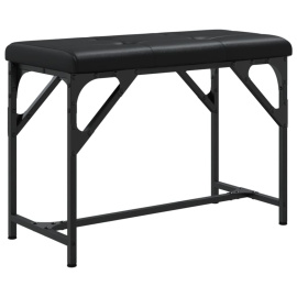 vidaXL Jídelní lavice černá 62 x 32 x 45 cm ocel a umělá kůže (835217)