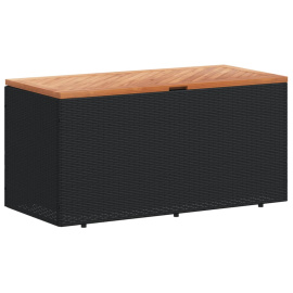 vidaXL Zahradní úložný box černý 110x50x54 cm polyratan akáciové dřevo (365955)