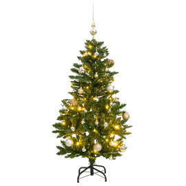 vidaXL Umělý sklápěcí vánoční stromek se 150 LED a koulemi 150 cm (3210094)