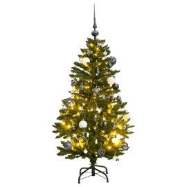 vidaXL Umělý sklápěcí vánoční stromek se 150 LED a koulemi 150 cm (3210102)