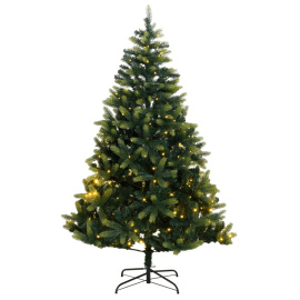 vidaXL Umělý sklápěcí vánoční stromek 300 LED 180 cm (3210344)