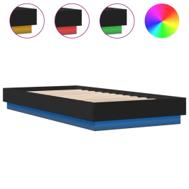 vidaXL Rám postele s LED osvětlením černý 100 x 200 cm (839505)