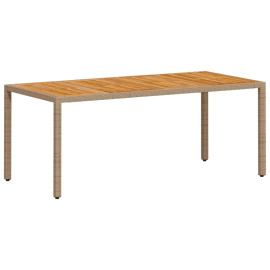 vidaXL Zahradní stůl béžový 190 x 90 x 75 cm polyratan akáciové dřevo (368130)