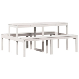 vidaXL Piknikový stůl bílý 160 x 134 x 75 cm masivní borové dřevo (832563)