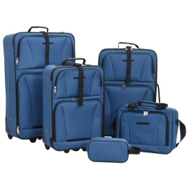 vidaXL 5dílný set cestovních zavazadel modrý textil (4002829)