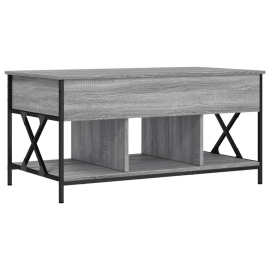 vidaXL Konferenční stolek šedý sonoma 100 x 55 x 50 cm kompozit a kov (845339)