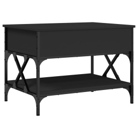 vidaXL Konferenční stolek černý 70 x 50 x 50 cm kompozitní dřevo a kov (845351)