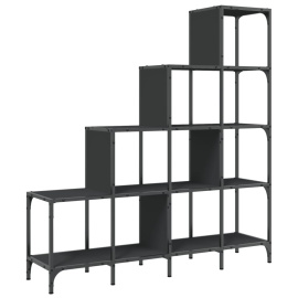 vidaXL Knihovna černá 122 x 30 x 132 cm kompozitní dřevo a kov (845441)