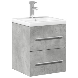 vidaXL Koupelnová skříňka se zápustným umyvadlem betonově šedá (3278759)